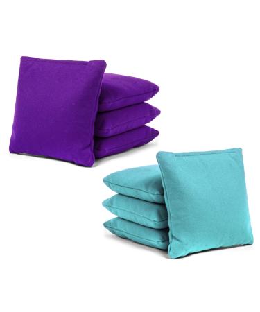 Tailgating Pros Cornhole Bags - 8 Regulation Size Corn Hole Bags - 25+ Colors Available Purple/Baby