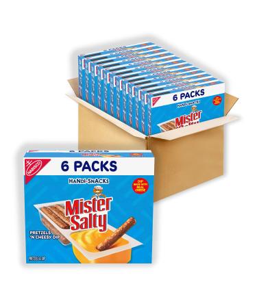 Mr. Salty Pretzels 'N Cheesy Dip Snack Packs, 12 Boxes of 6 Snack Packs (72 Total Packs)