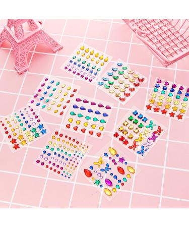 9 Sheets Eye Body Face Gems - Self-Adhesive Rhinestone Stickers for Festival Makeup & Nail Art | Crystal Rainbow Decoration - Buy Online on SooperMarket.com