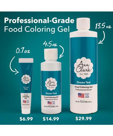 Ann Clark Ocean Teal Food Coloring Gel Large 4.5 oz Professional Grade Made in USA - Buy Online on SooperMarket.com
