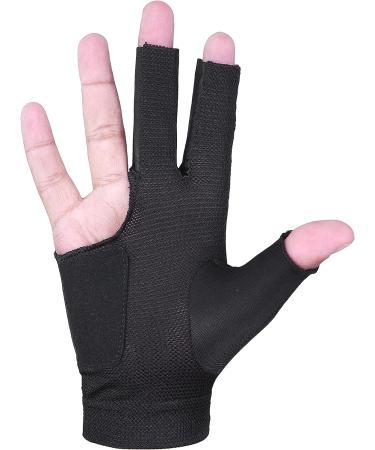 AZM 3 Fingers Pool Glove - Left Hand Snooker Cue Sport Glove for Billiards - Medium Black - Buy Online on SooperMarket.com