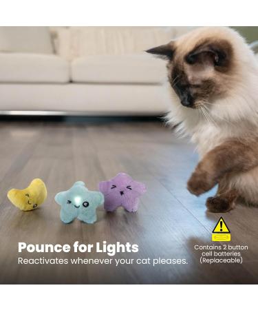 Petstages Toss 'N Twinkle Cat Toys with Catnip - 3 Pack Stars | International Shipping Available - Buy Online on SooperMarket.com