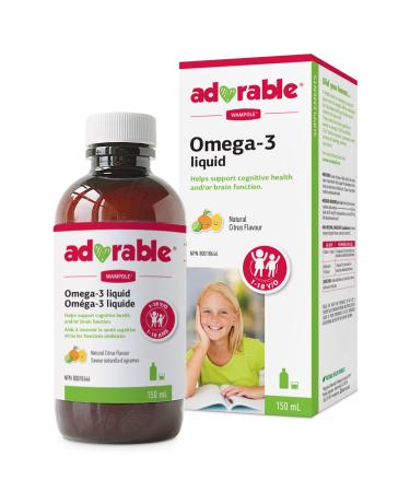 Wampole Adorable Omega 3 Liquid Helps Support Cognitive Health and/or Brain Function 150 ml