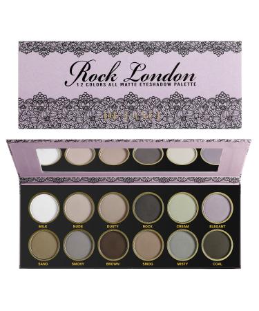 La Catrina 12 Color All Matte Eyeshadow Palette Gray Brown Eye Makeup Nude Smoky Neutral Eyeshadow Palette Natural Ultra-Blendable Powder for Mature Skin Cruelty Free Hypoallergenic Makeup Pallet