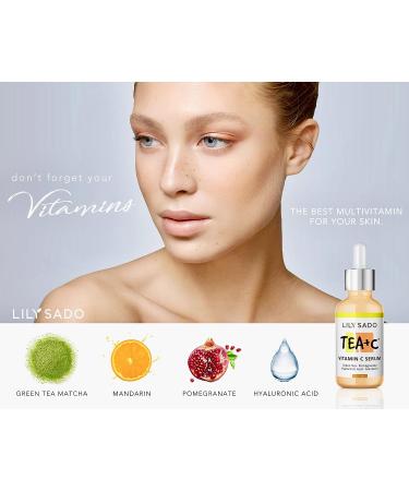Lily Sado Tea+C Green Tea + Vitamin C Super Serum - Organic Vegan Anti-Wrinkle Moisturizer for Luscious Radiant Skin - Women & Men - Buy Online on SooperMarket.com