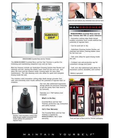 MANGROOMER PRO Essential Nose and Ear Hair Trimmer | Precision Grooming for Men - Fast International Shipping - Buy Online on SooperMarket.com