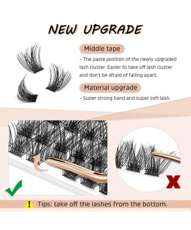 72 Pcs C Curl 8-16mm Lash Clusters DIY Eyelash Extensions - Professional Reusable Makeup for Self-application - Buy Online on SooperMarket.com