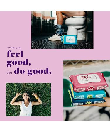 Goodwipes Lavender Scented Flushable Butt Wipes - Biodegradable with Botanicals - Aloe, Septic Safe, 180 Count (3 Packs of 60) - Buy Online on SooperMarket.com