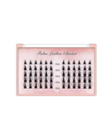 Cluster Lashes DIY Eye Lashes Extensions Thin Base Makeup Individual False Lashes Mixed 10-12-14-16mm Wide Stem Volume False Eyelashes Natural Look (GYH06)