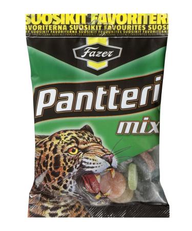 Fazer Pantteri ('Panther') Mix of Liquorice & Fruity Wine Gums Candy Bag 180g.