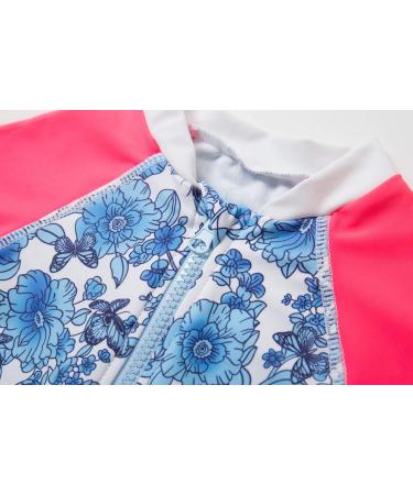 BONVERANO Baby Girls Swimsuit UPF 50+ Long-Sleeve Zipper One Piece, Blue/White, 2-3 Years - Buy Online on SooperMarket.com