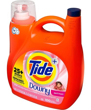 Tide Liquid Laundry Detergent with Downy - April Fresh 100 Loads 154 Fl Oz | International Shipping Available - Buy Online on SooperMarket.com