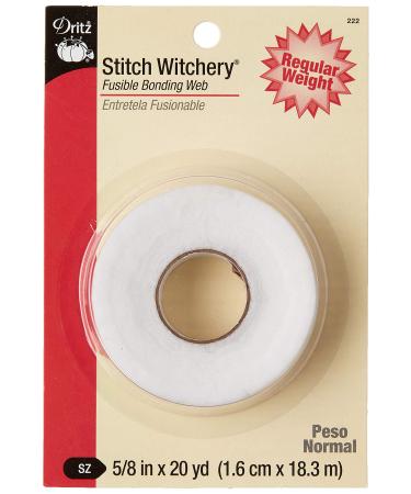Dritz 222 STITCH WITCHERY FUSIBLE BONDING WEB WHITE REG WGHT 20YD  5/8-Inch X 20-Yards Regular Weight 5/8-Inch X 20-Yards White