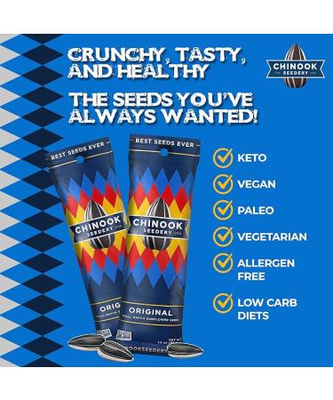 Chinook Seedery Roasted Jumbo Sunflower Seeds - Keto Snacks Gluten-Free Non-GMO Original Flavor 1.5 oz (36-Pack) - Buy Online on SooperMarket.com