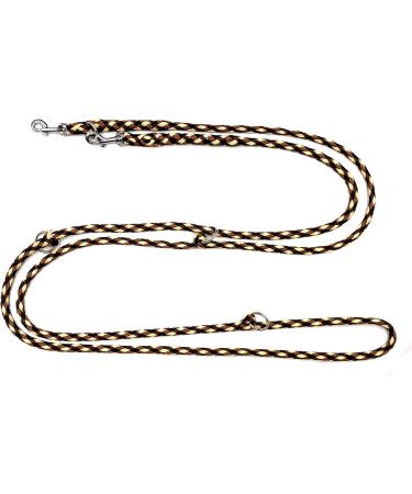 Lightweight Adjustable Dog Leash for Small Dogs Up to 15kg - 2.40m/2.80m/3.50m Options - Durable 4-Way Design in Brownie (Black-Brown Beige) - Buy Online on SooperMarket.com