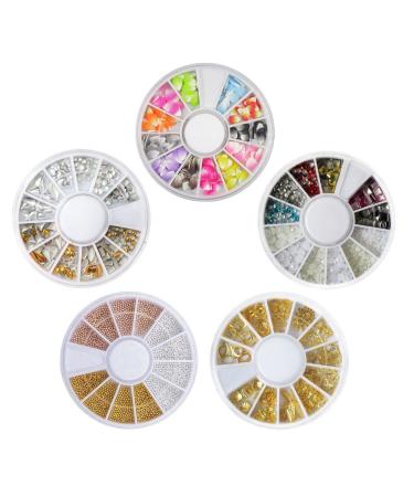 48 Sheet Water Transfer Nail Sticker Decals with Rhinestones, Metal Studs, Nail Files, Dotting Pen - Nail Art Tools Kit for DIY Manicure and Fingernail Designs - Buy Online on SooperMarket.com