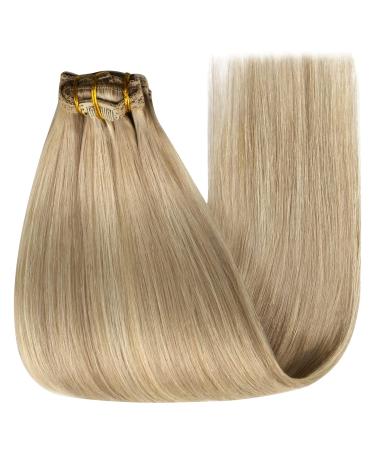 Buy Younsee 55cm Clip-In Real Hair Extensions - Blonde #16/25 120g 7PCs - Premium Remy Hair for Effortless Style - Buy Online on SooperMarket.com