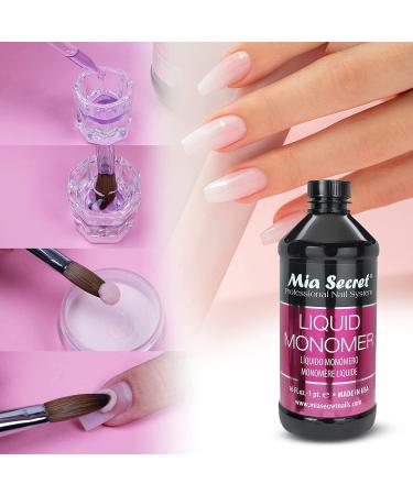 Mia Secret 16 oz Liquid Monomer - Professional EMA Acrylic Nail Liquid for Acrylic Powder - Clear Nail Monomer Liquid - Buy Online on SooperMarket.com