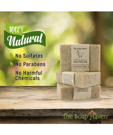 Oatmeal & Honey Goat Milk Soap Bars - Pack of 4 | All Natural, Unscented, Handmade in USA | Ideal for Sensitive Skin | SLS & Paraben Free - Buy Online on SooperMarket.com