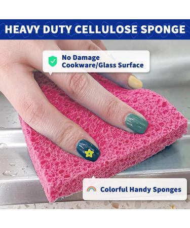 CELOX Large Eco-Friendly Cellulose Kitchen Sponges - 24 Pack Super Absorbent Cleaning Sponges for Dishes - DIY Kids Sponges in Pink-yellow (4.5 x 2.8 x 0.6) - Buy Online on SooperMarket.com