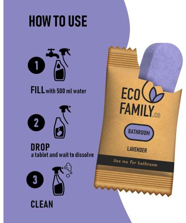 Eco-Friendly Bathroom Cleaning Tablets Refill (6x 8g) | Non-Toxic & Cruelty-Free | Lavender Scent | For All Surfaces - Buy Online on SooperMarket.com