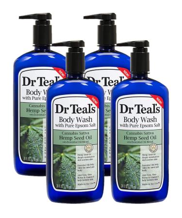 Dr Teal's Body Wash 4-Pack (96 Fl Oz Total) Hemp Seed Oil
