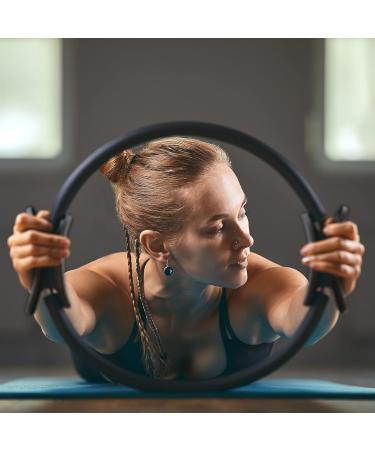 Buy Bluefinity Pilates Ring - Double Handle Padded Resistance Yoga Ring 37 cm Black | Ideal for Home Workouts & Exercises - Buy Online on SooperMarket.com