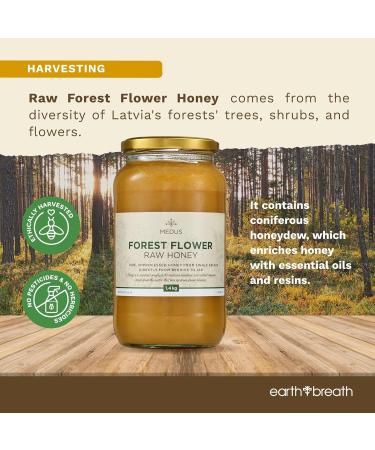 Earthbreath Forest Flower Raw Honey 1.4 kg - Pure Dark Unpasteurised & Unfiltered - Natural Sweetener for Cooking & Beverages - 1.4 kg (Pack of 1) - Buy Online on SooperMarket.com