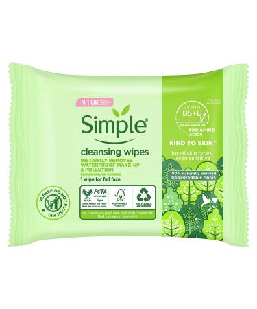 Simple Kind To Skin Cleansing Facial Wipes Pack of 7 Wipes
