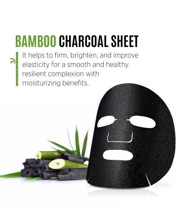 Soo AE Homme Energizing Black Charcoal Sheet Mask - 8 Count | Men's Skincare Pore Tightening & Moisturizing Facial Masks - Buy Online on SooperMarket.com