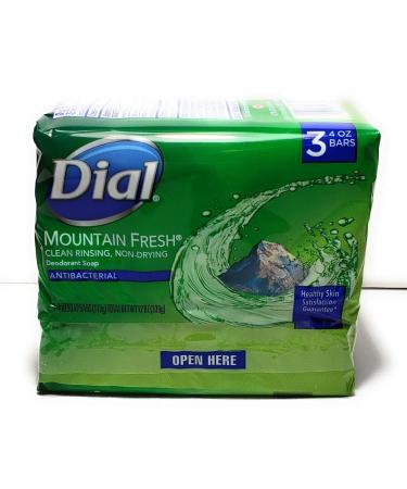 Dial Mountain Fresh Antibacterial Deodorant Soap 4 Ounce (Pack of 3)