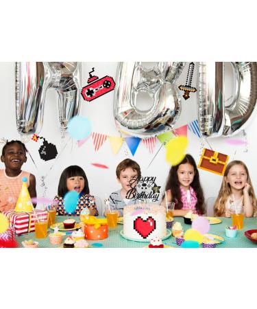 Sumerk 1PC Video Game Happy Birthday Cake Topper Level Up Cake Toppers Game On Level Up Winner Party Decoration for Boys Kids Baby Shower for Game controller Themed Party Favors (Silver) Sliver - Buy Online on SooperMarket.com