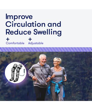 Perfecore Leg Massager with Heat Air Compression - Adjustable Feet & Calves Massager for Circulation and Muscle Relaxation - 3 Pressure Levels, 7 Modes - Gray - Buy Online on SooperMarket.com