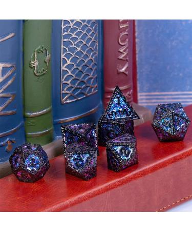 UDIXI Metal DND Dice Set - 7PCS Polyhedral Dragon D&D Dice - Perfect Dungeons and Dragons Gift - Role Playing Metal Dice Set (Black 2) - Buy Online on SooperMarket.com
