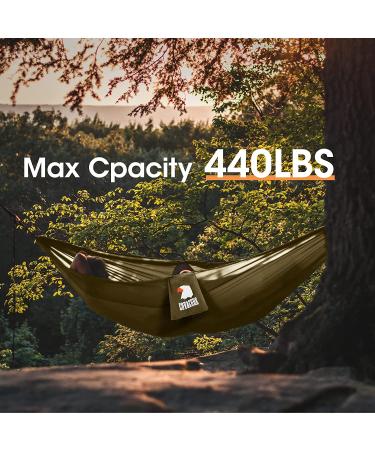 COVACURE Double Camping Hammock with Net - Lightweight & Portable for Outdoor, Hiking, Backpacking - Green - Buy Online on SooperMarket.com