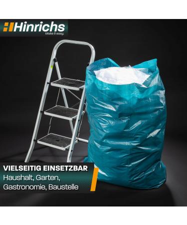 Hinrichs 240L Extra Strong Garbage Bags - 15 Rolls of Tearproof Recycling LDPE Waste Bags for Garden Household & Construction - 100x125 cm Blue Sacks - Buy Online on SooperMarket.com