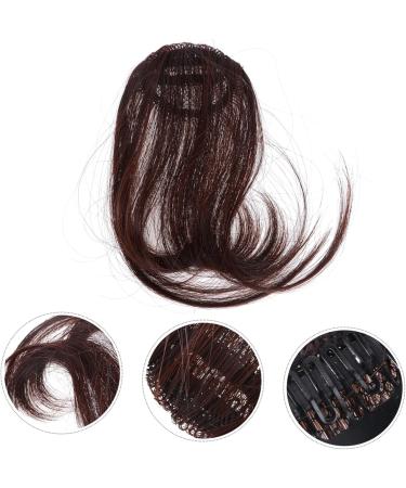 WOFASHPURET Piece Hair Toppers Extension Ponytail Wig Black Wigs Barrettes for Women Air Fringe Bangs Faux Hair Bun Wispy Bangs Wig Toupee for Women Hair Barrettes Scisors Clip Air Bangs Miss 18.00X6.50X0.50CM Brown - Buy Online on SooperMarket.com
