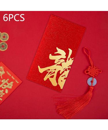 Folpus 6X Chinese Lunar New Year Red Envelopes Red Pockets Present Best Wishes Hong Bao for Graduation Spring Festival Birthday Style A - Buy Online on SooperMarket.com