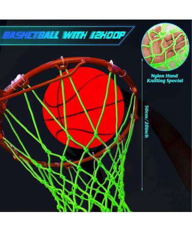 Glow in The Dark Basketball Set for Kids - LED Lights, Nightlight Net, Remote Control - 16 Colors - Outdoor Hoop Accessories - Buy Online on SooperMarket.com