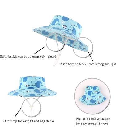 LANGZHEN Beach Sun Protection Hat for Baby Girls - Turquoise, 6-12 Months - Buy Online on SooperMarket.com