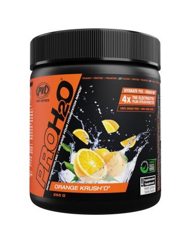 PVL Pro Series PROH2O | Advanced Hydration powder electrolyte powder with 5 key electrolytes no sugar carb free zero calories - 30 serving (255 G Orange Krush'd) Orange Krush'd 30 Servings (Pack of 1)
