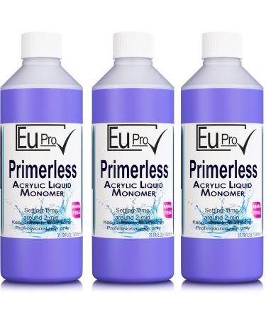 Eu Pro Primerless. Built in Primer Acrylic Liquid Monomer salon Sculpting Nails need powder to work (3 ltr) 100.00 ml (Pack of 1)