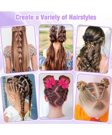 2012-Part Elastic Hair Strap Set - 2000 Mini Hair Gums with Organizer Box | Soft Colorful Hair Ties for Little Girls - Buy Online on SooperMarket.com