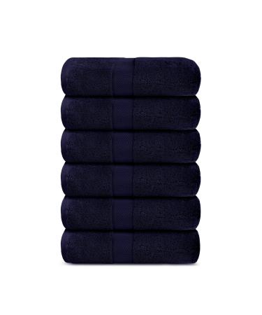 Lavish Touch Hand Towels | Soft, Highly Absorbent | Luxury, Spa Quality Hand Towels for Bathroom, Kitchen, Hotel, Gym | Aerocore100% Cotton Hand Towels600 GSM Pack of 6 | Midnight Midnight Pack of 6 Hand Towels
