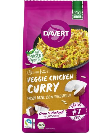 Davert Organic Veggie Chicken Curry with Fairtrade Rice (6 x 120 gr)