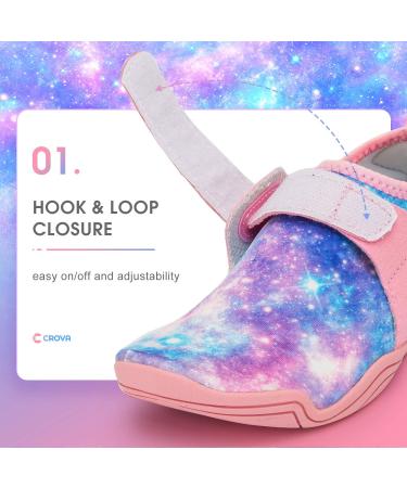 CROVA Kids Water Sports Shoes - Ultra Light Quick-Dry Aqua Socks for Boys Girls - Purple Galaxy Design - Sizes 2.5-10 Toddler/Little Kid - Buy Online on SooperMarket.com
