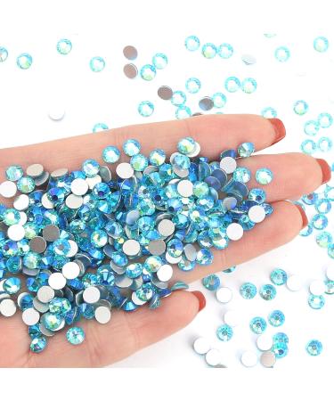 576PCS Aquamarine Rhinestones & Nail Crystals - SS30 (6.4mm & 6.5mm) for Stunning Nail Art | International Shipping - Buy Online on SooperMarket.com