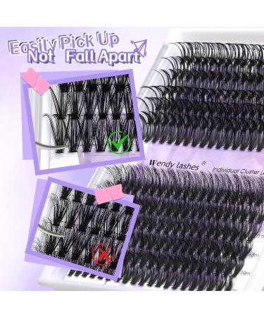 WENDY Lash Extension Kit - 284 PCS D Curl Cluster Lashes Lash Bond & Seal Applicator & Glue Remover - 40D & 50D Individual Eyelash Clusters (16-20mm) for Flawless Look - Buy Online on SooperMarket.com