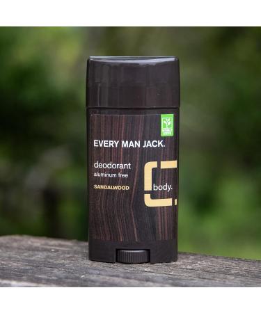 Every Man Jack Sandalwood Deodorant - Aluminum-Free, Plant-Based, Long-Lasting Formula - Twin Pack - Buy Online on SooperMarket.com