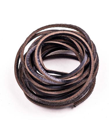 LEATHER VILLAGE 3 mm Flat Thin Leather Cord - Genuine Strip leathercraft Cord for Arts & Crafts - 5 Yards - Black Black 3mm_5 Yards